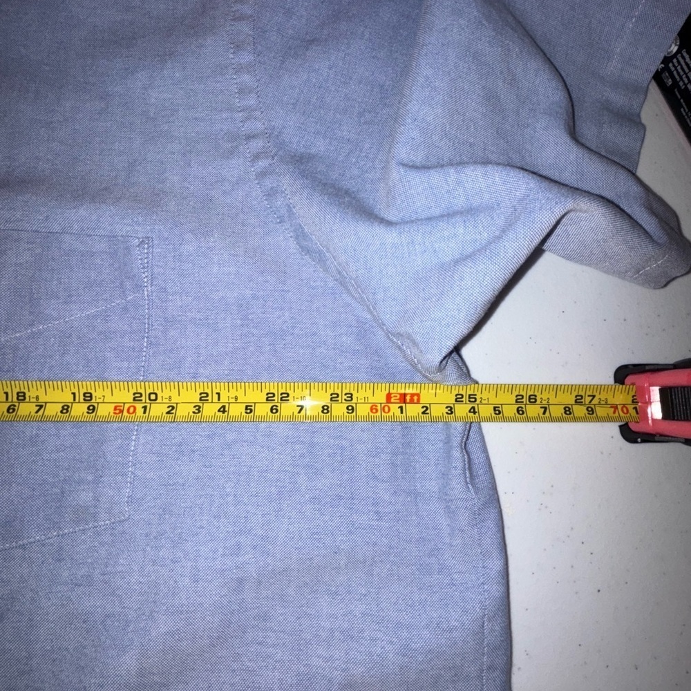 Men’s Denim Van Heusen Wrinkle Free Short Sleeve Button Down - Picture 8 of 8